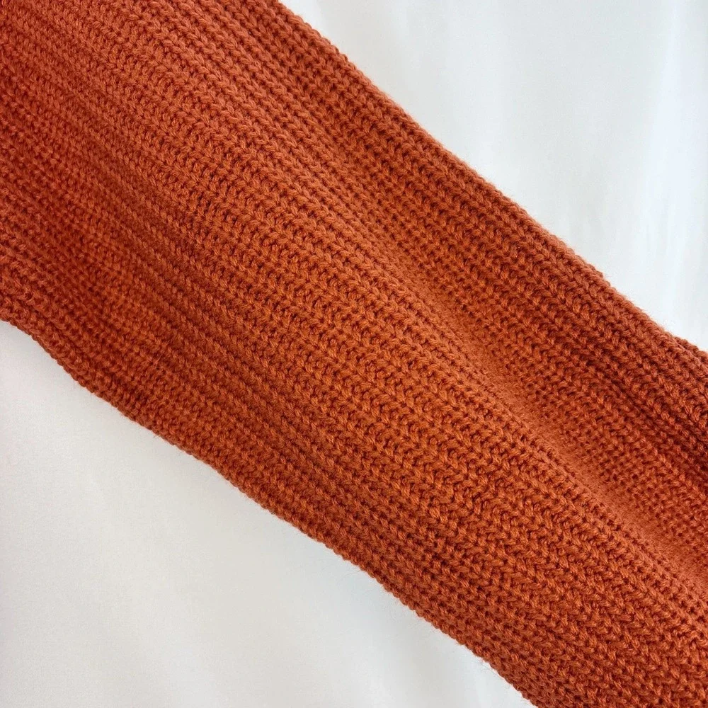 Kojooin Button Front Cardigan Women's Small Rust Knit Sweater‎ Casual Cozy Fall